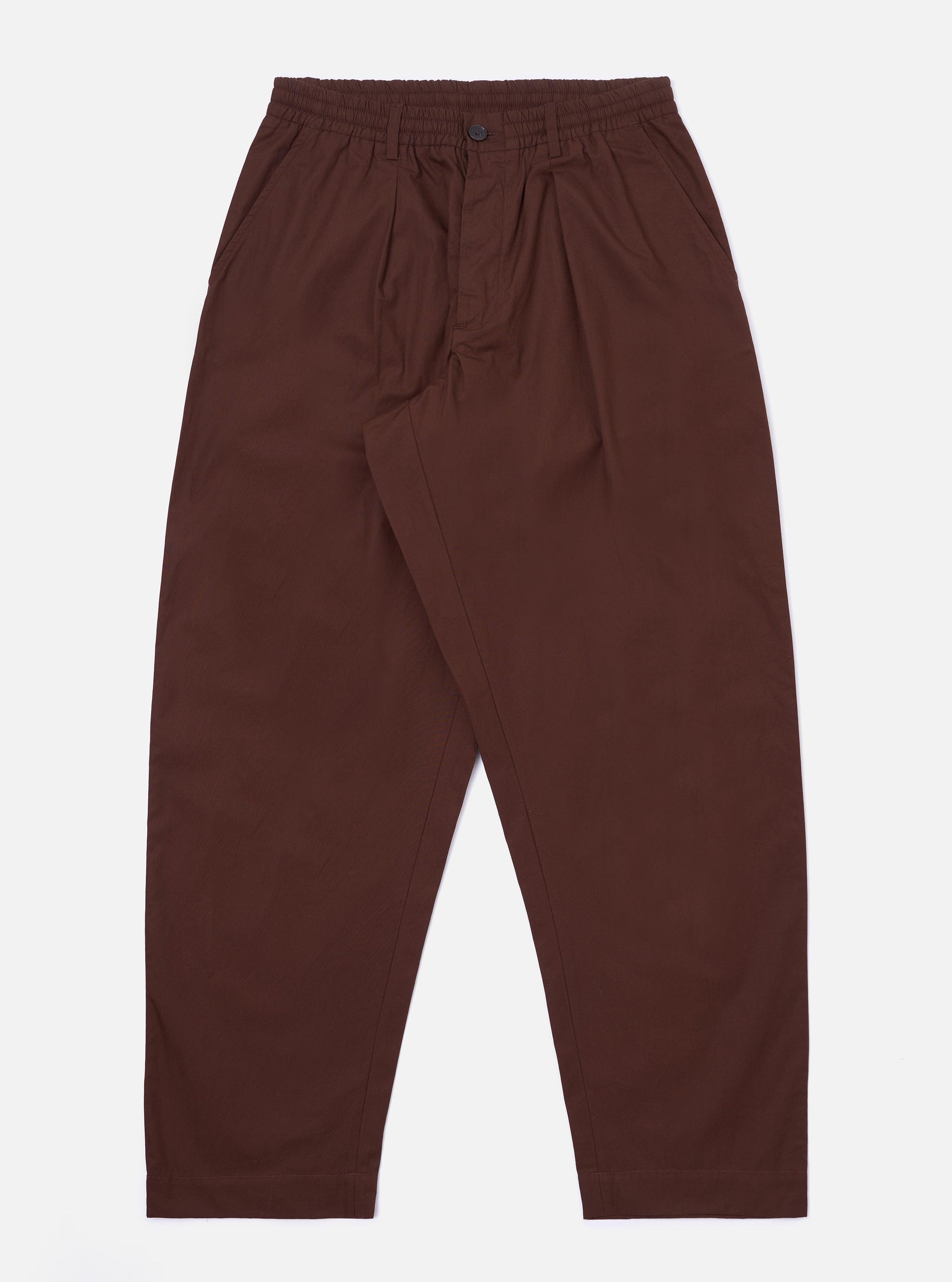 Brown Peached Poplin Oxford Pant