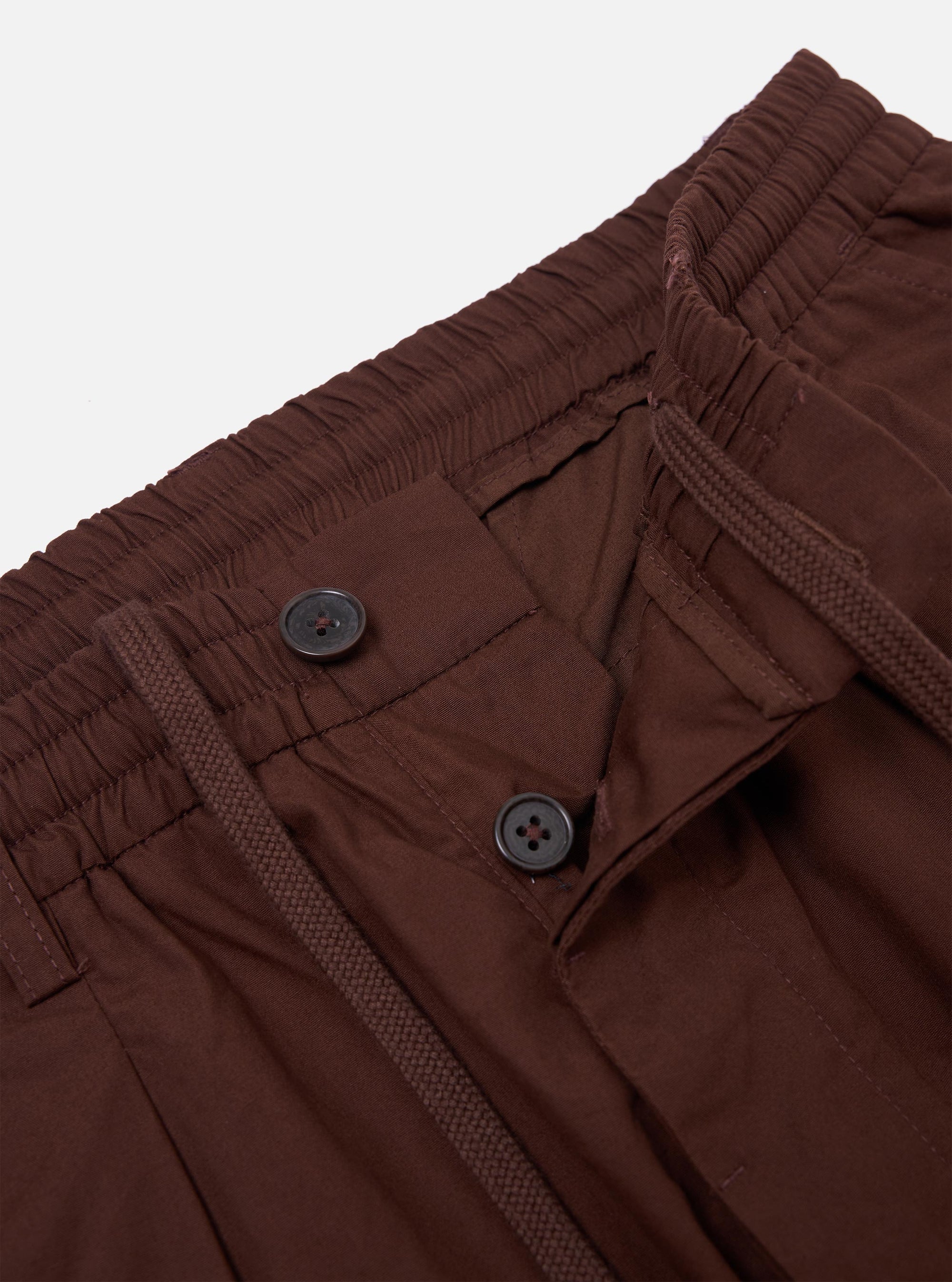 Brown Peached Poplin Oxford Pant