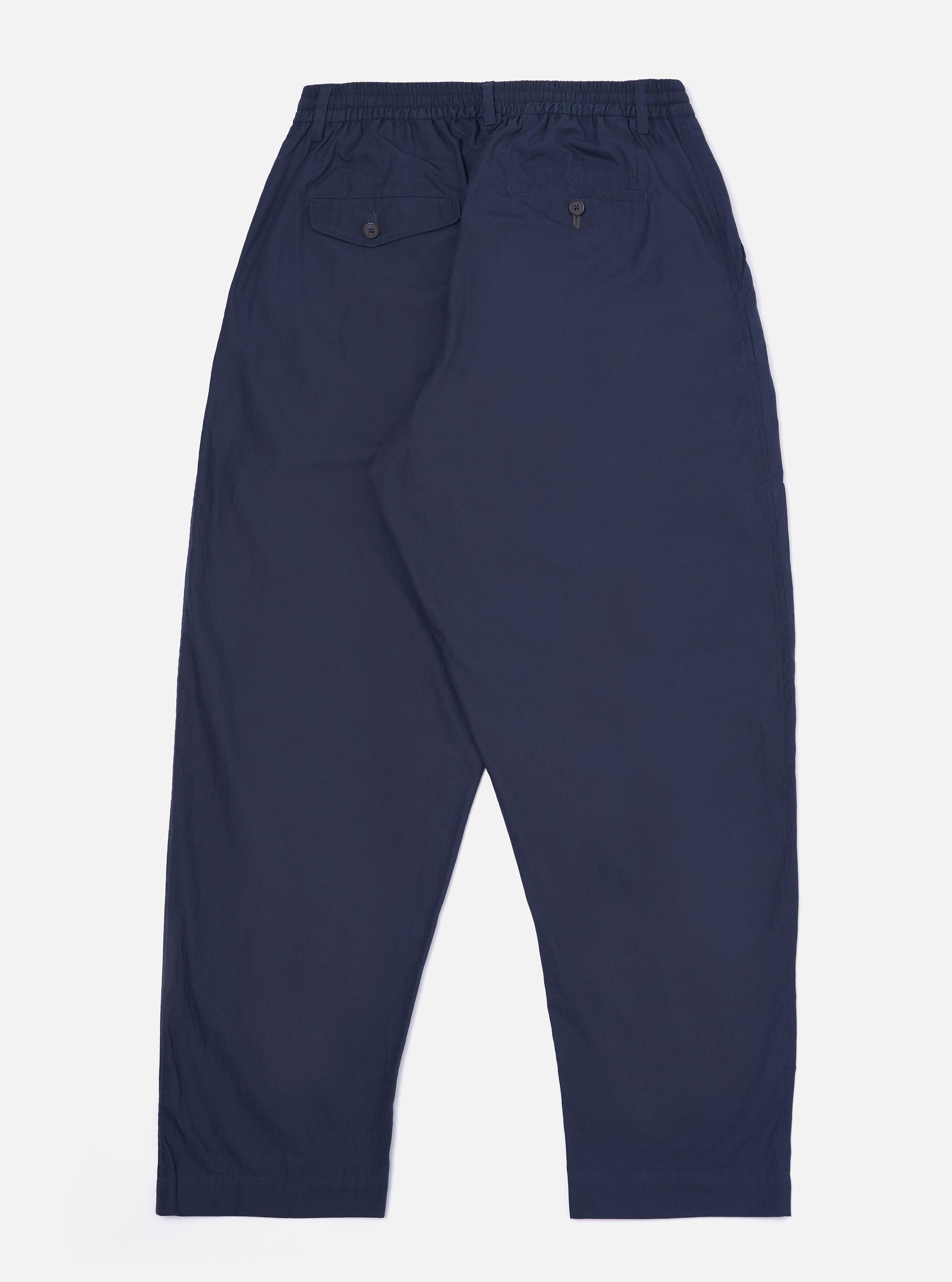 Navy Peached Poplin Oxford Pant