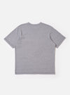 The Grey Marl Recycled/Bio Jersey Core Pocket Tee is shown from the back as a flat lay against a plain white background. The image highlights the clean, simple construction of the garment's rear, featuring a classic crew neck and short sleeves in a textured grey marl jersey fabric.