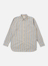 The Multi Pop Multi Stripe Square Pocket Shirt is shown as a flat lay against a white background. The shirt features a vibrant vertical multi-stripe pattern in various colors and includes a prominent square patch pocket on the left chest. It is designed with a classic button-down front and a structured collar.