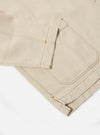 The Ecru Koko Cotlin Smock Overshirt is shown from the back as a flat lay against a plain white background. The image highlights the clean construction of the rear panel and the textured appearance of the ecru cotton-linen fabric.