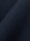 A close-up fabric swatch of the Navy Valencia Cotton Military Chino is shown, highlighting the dark navy blue color and the textured, woven character of the cotton-blend fabric.