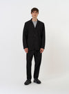 Black Merida Seersucker Three Button Jacket