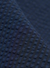A close-up swatch image of the Navy Derby Stripe Duke Pant fabric displays a deep navy blue color with a distinct vertical derby stripe pattern. The texture of the cotton material is clearly visible, highlighting the weave of the fabric.