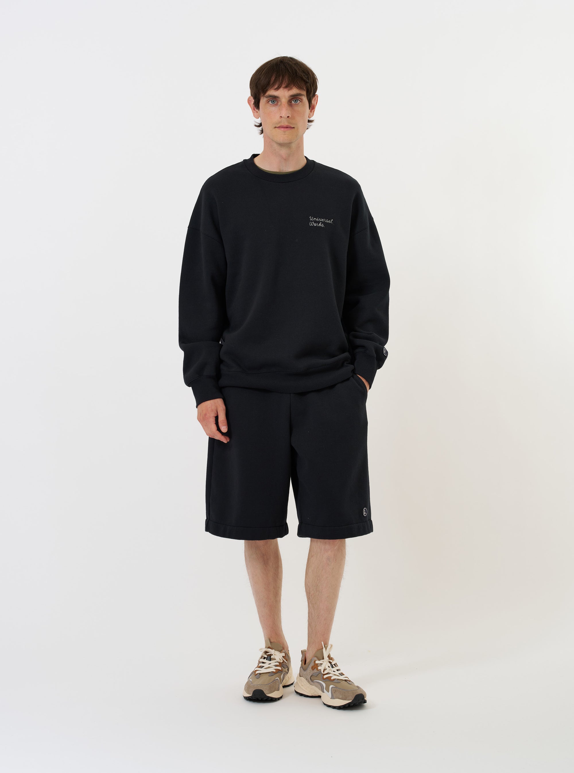 Black Recycled Cotton Blend Jersey Loose Sweatshirt