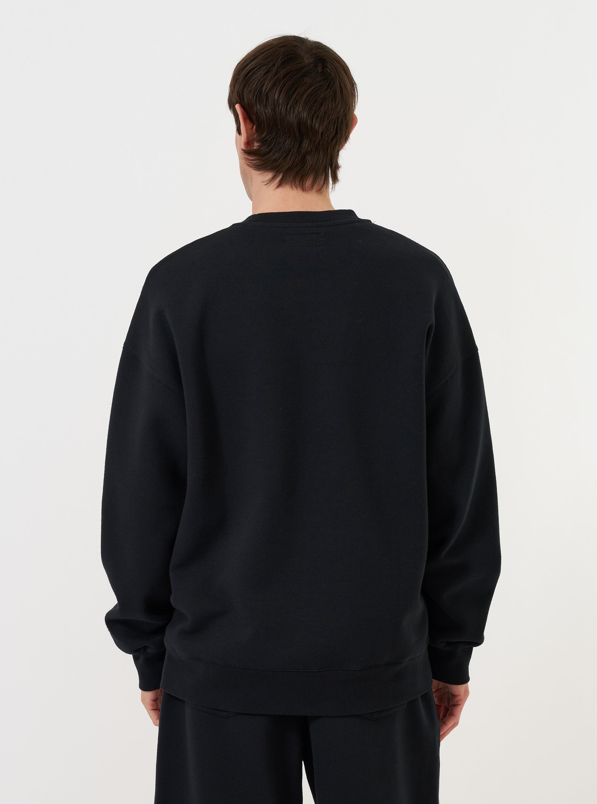 Black Recycled Cotton Blend Jersey Loose Sweatshirt