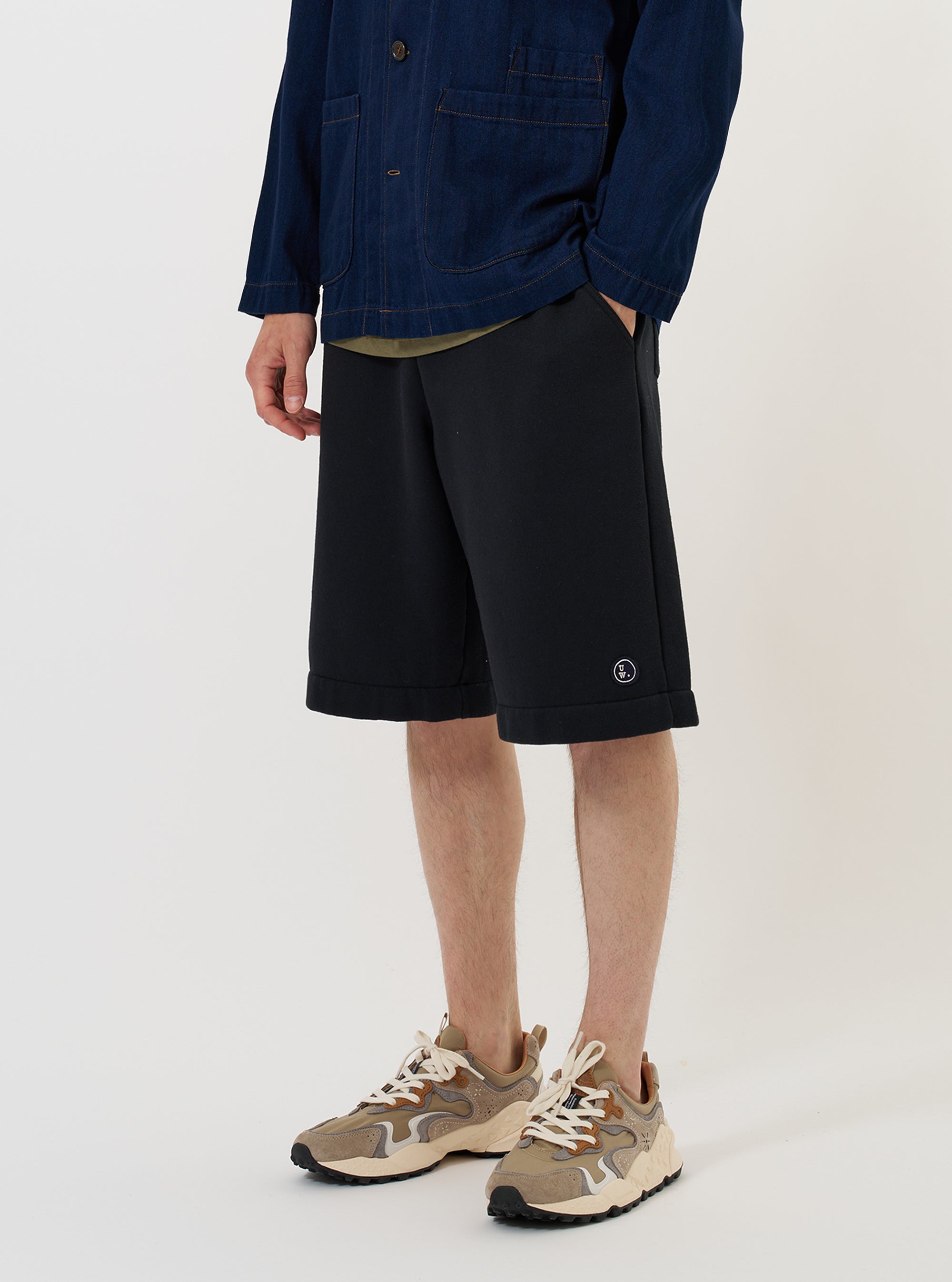 Black Recycled Cotton Blend Jersey Vacation Short