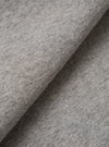 A close-up fabric swatch of the Grey Marl Recycled Cotton Blend Jersey Vacation Short highlights the soft, knitted texture of the material. The fabric features a classic heathered grey marl pattern, showing a blend of light and dark grey tones.