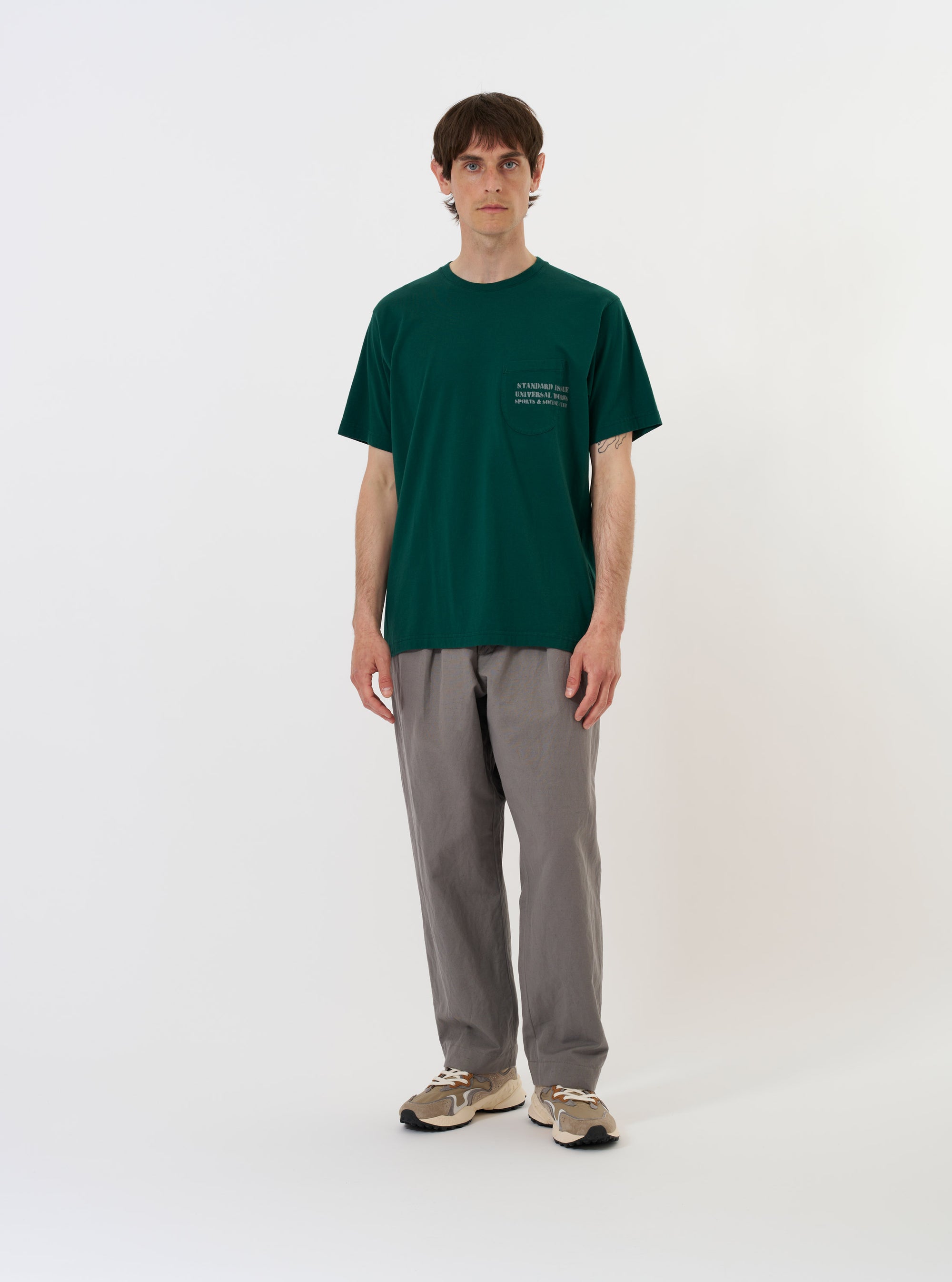 Olive Organic Jersey Print Pocket Tee
