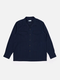 Indigo Recycled Herringbone Attendant Shirt