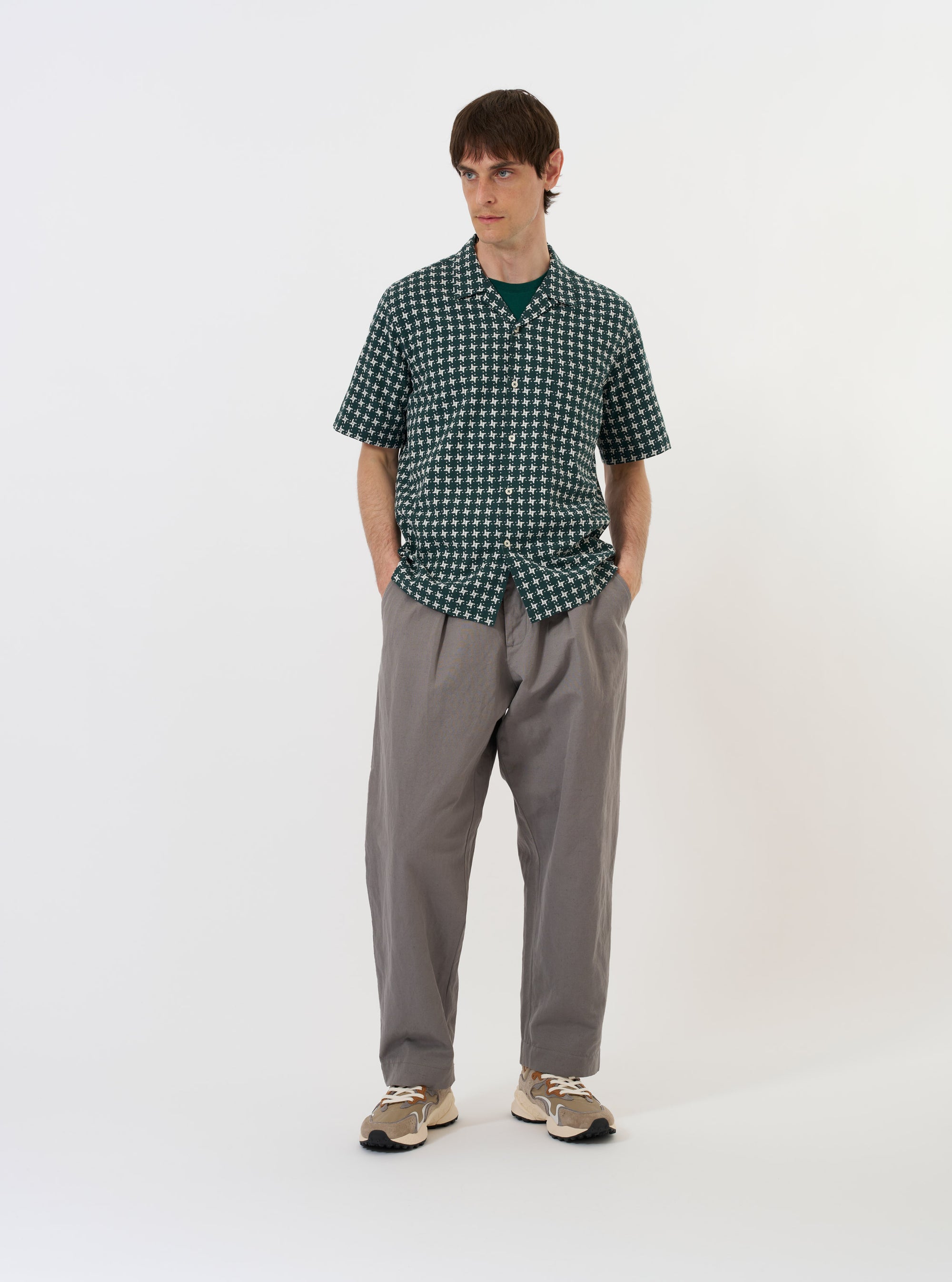 Green/White Rhodes 8 Cotton Road Shirt