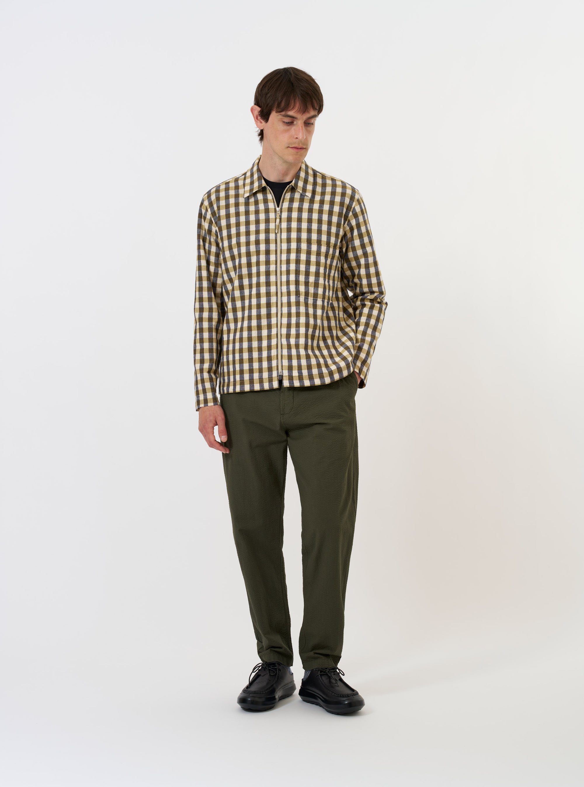 Olive Aberdeen Lincot Zip Shirt