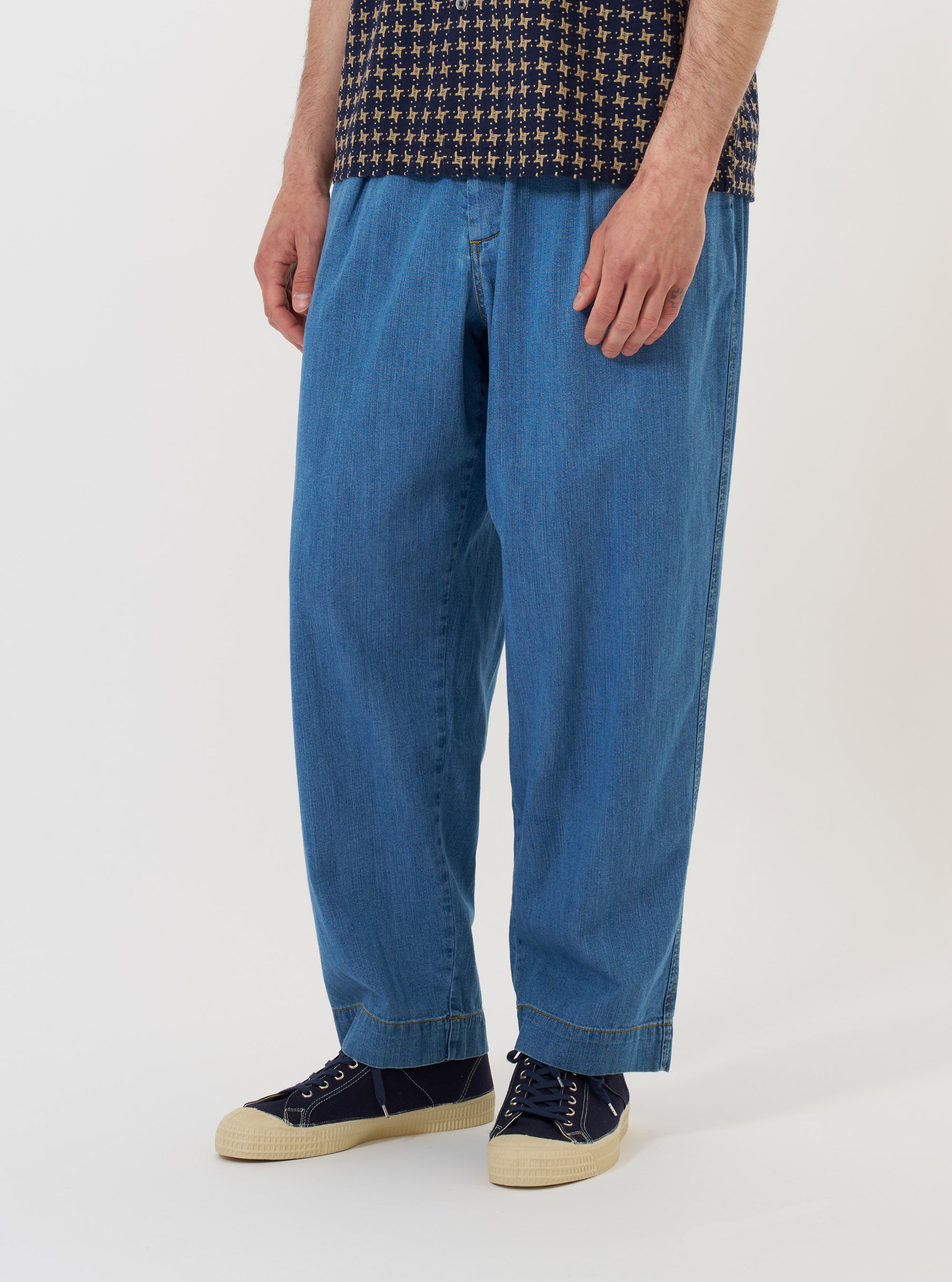 Washed Indigo 8oz Slub Denim Oxford Pant