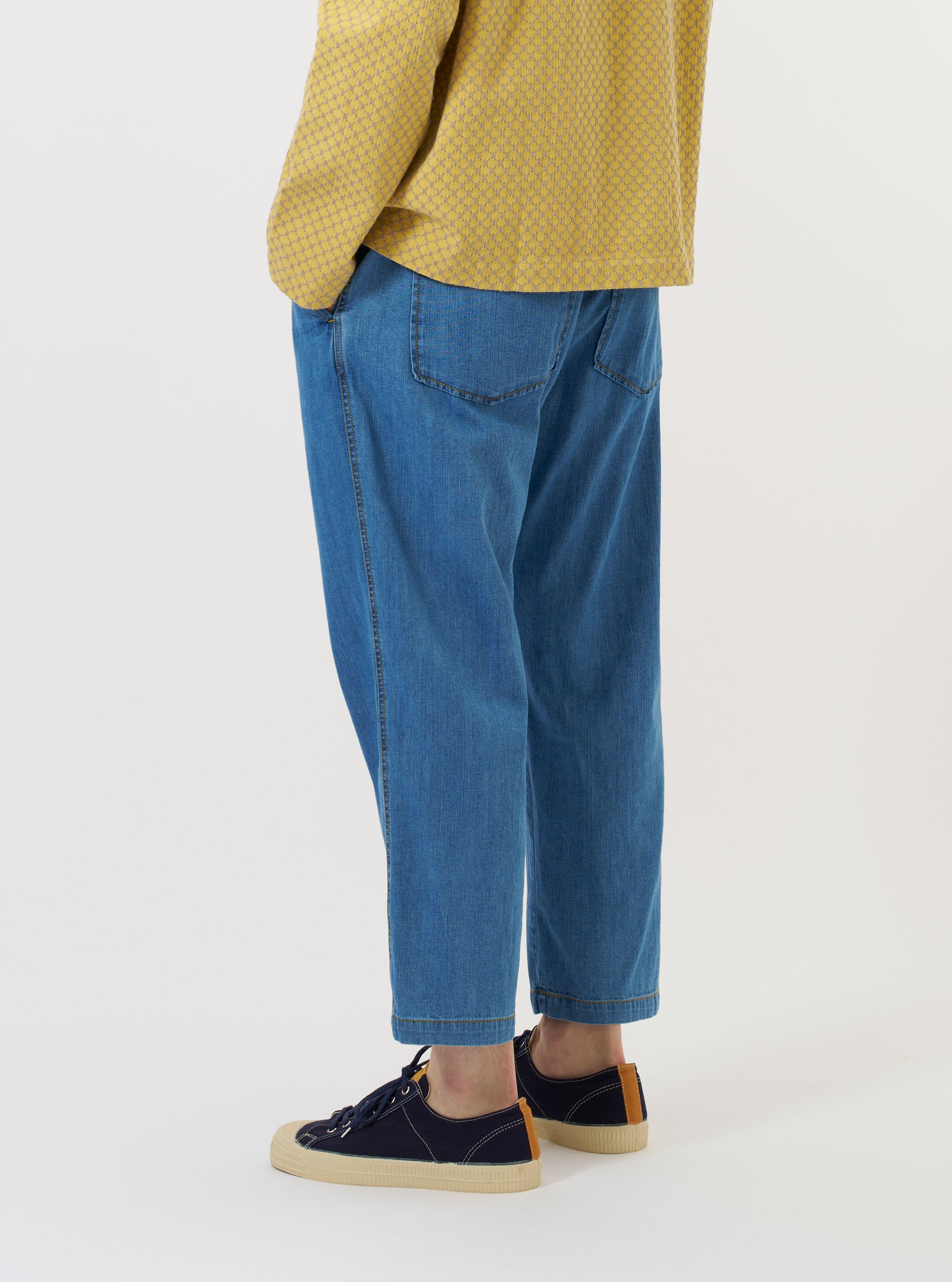 Washed Indigo 8oz Slub Denim Hi Water Trouser