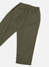 Olive Brushed Moleskin Pleated Track Pant