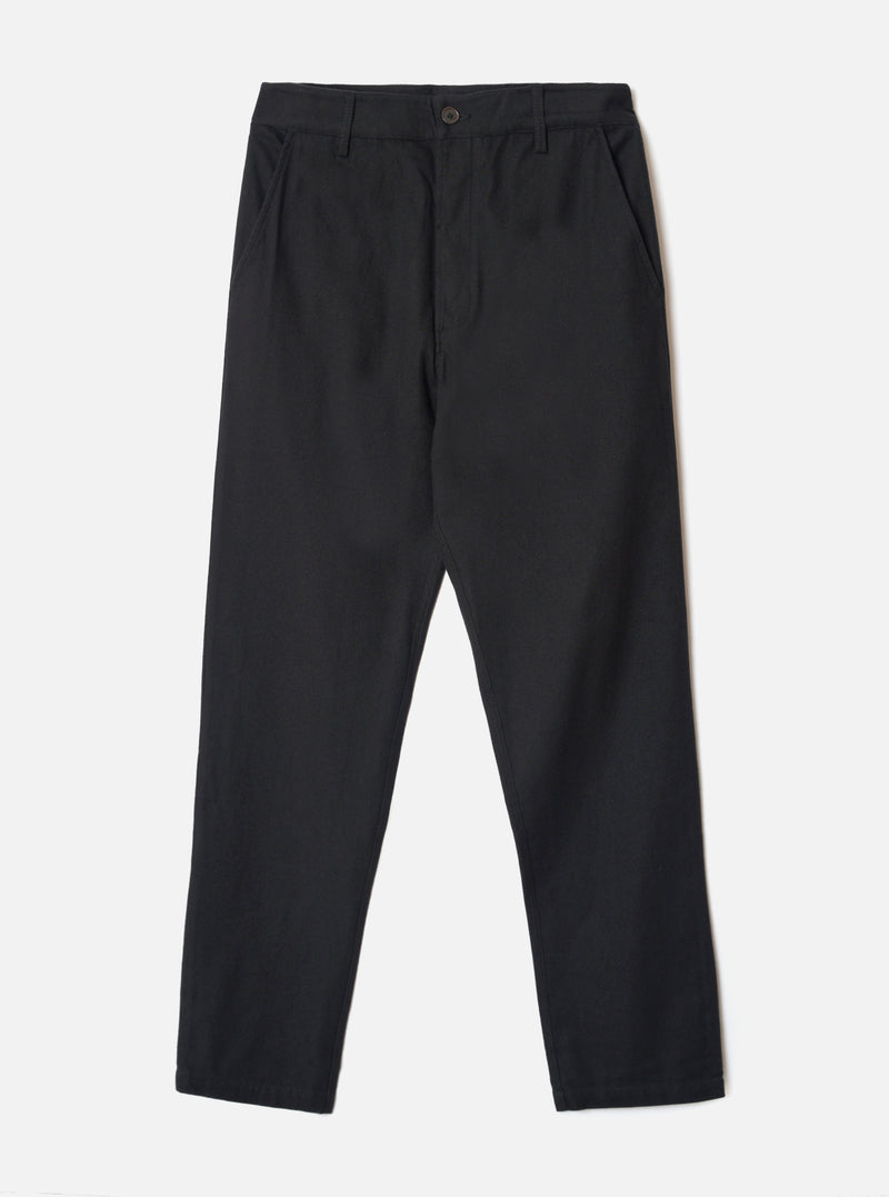 Black Brushed Moleskin Military Chino