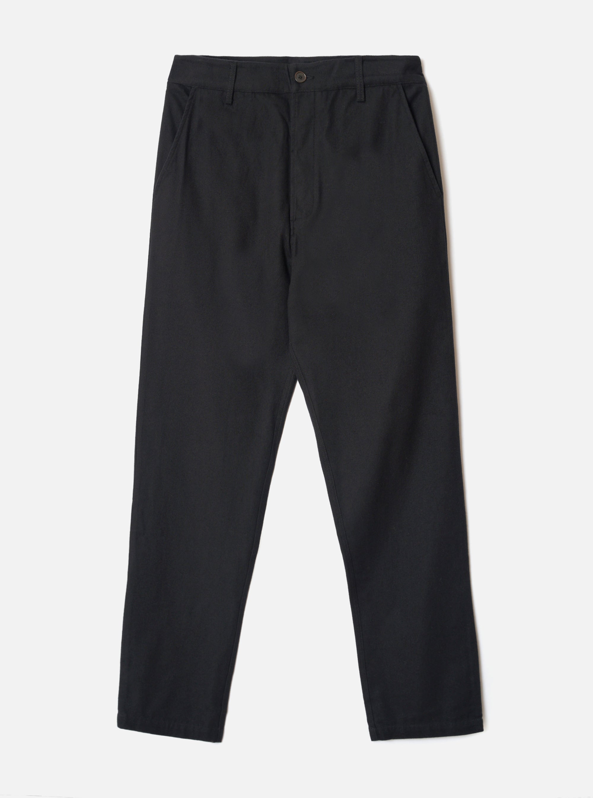 Black Brushed Moleskin Military Chino