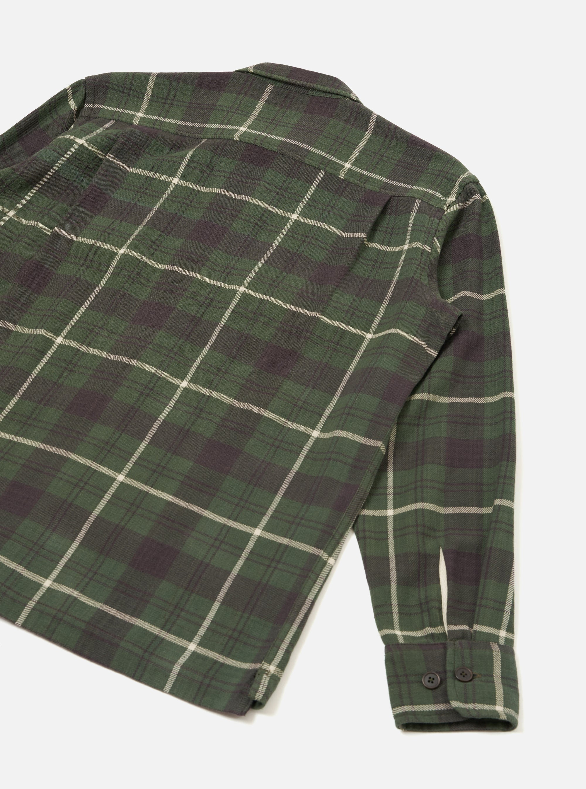 Olive Washed Check L/S Utility Shirt