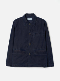 Navy Flock Chambray Warmus Jacket