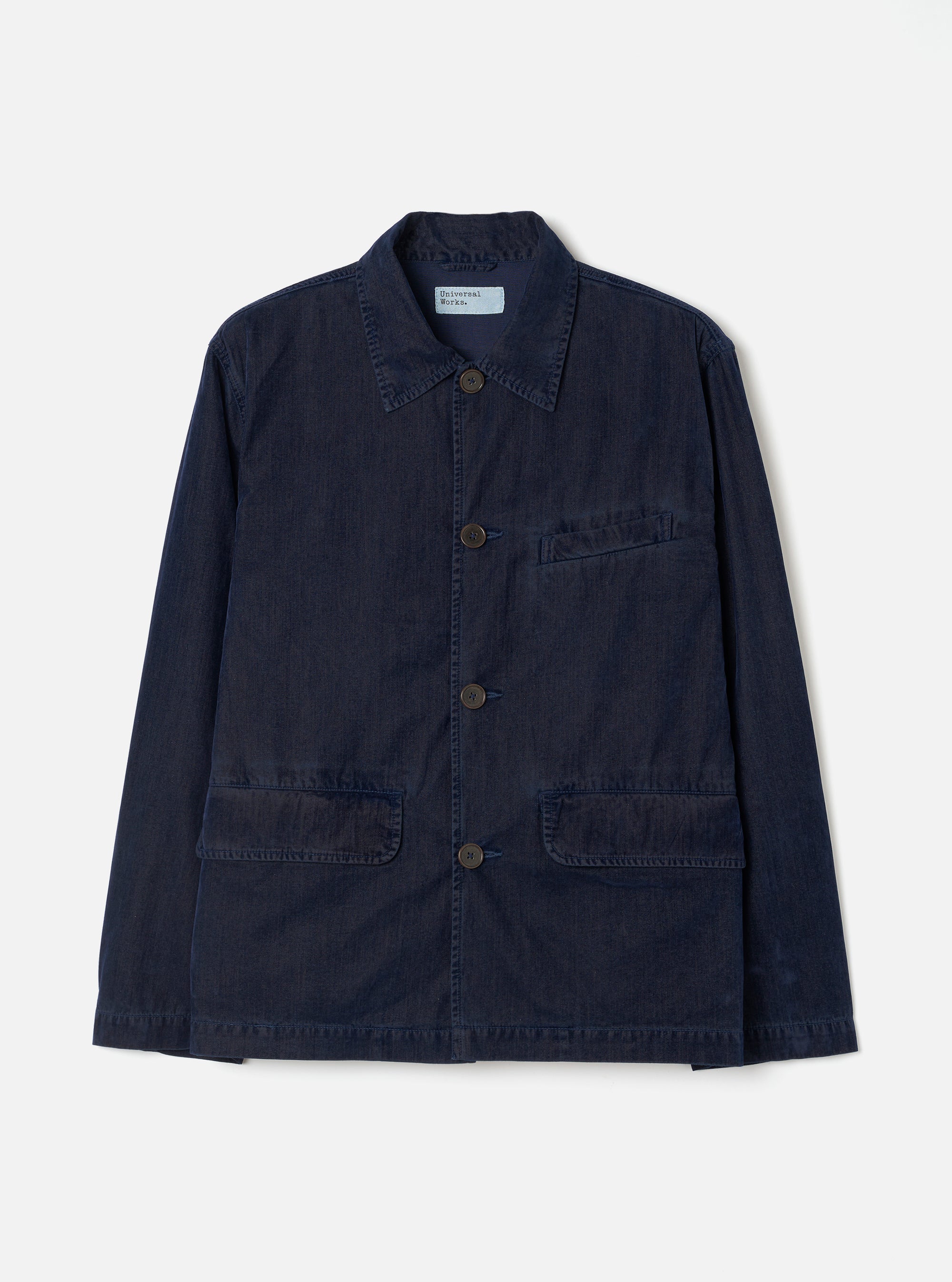 Navy Flock Chambray Warmus Jacket