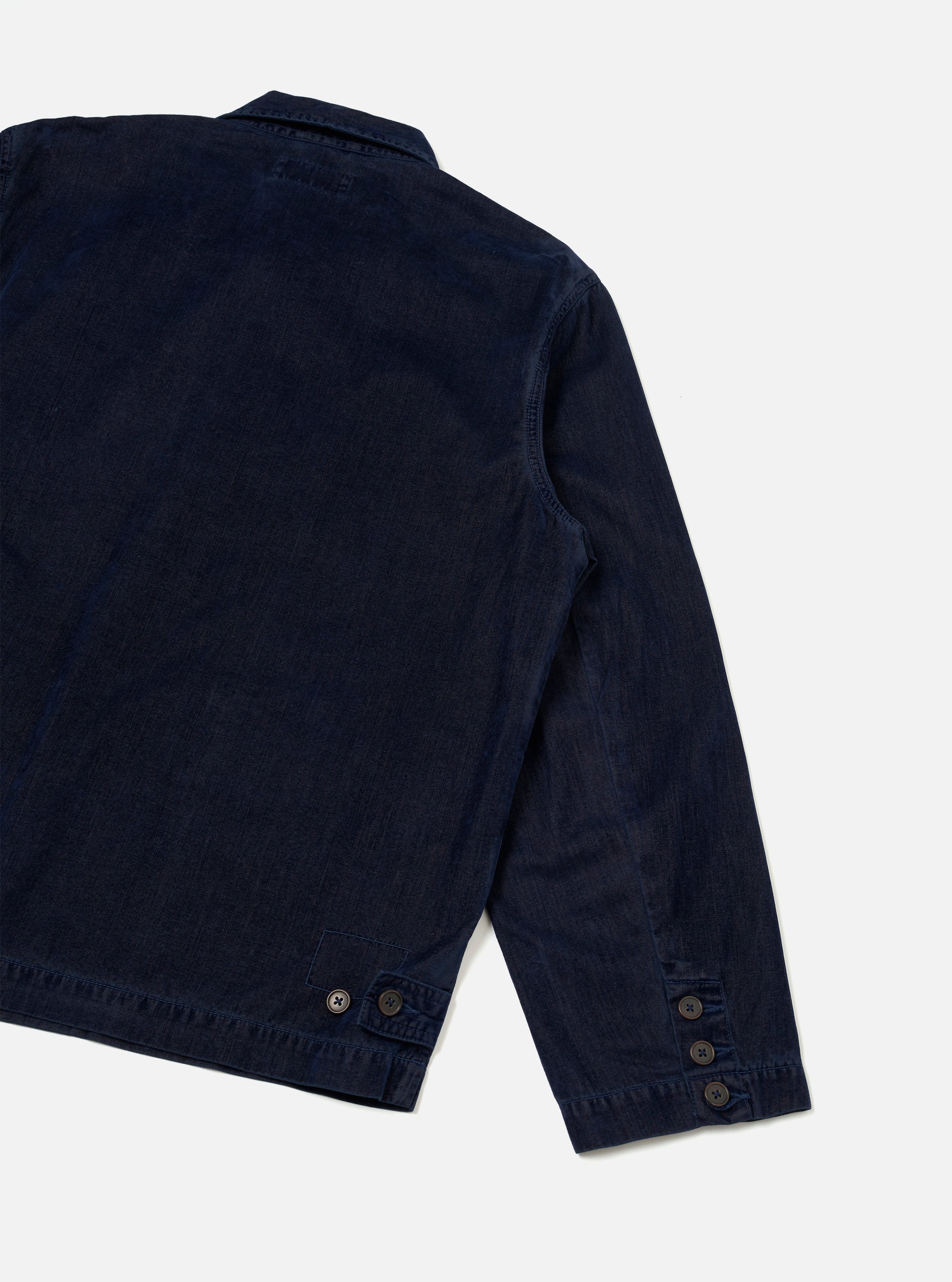 Navy Flock Chambray Warmus Jacket