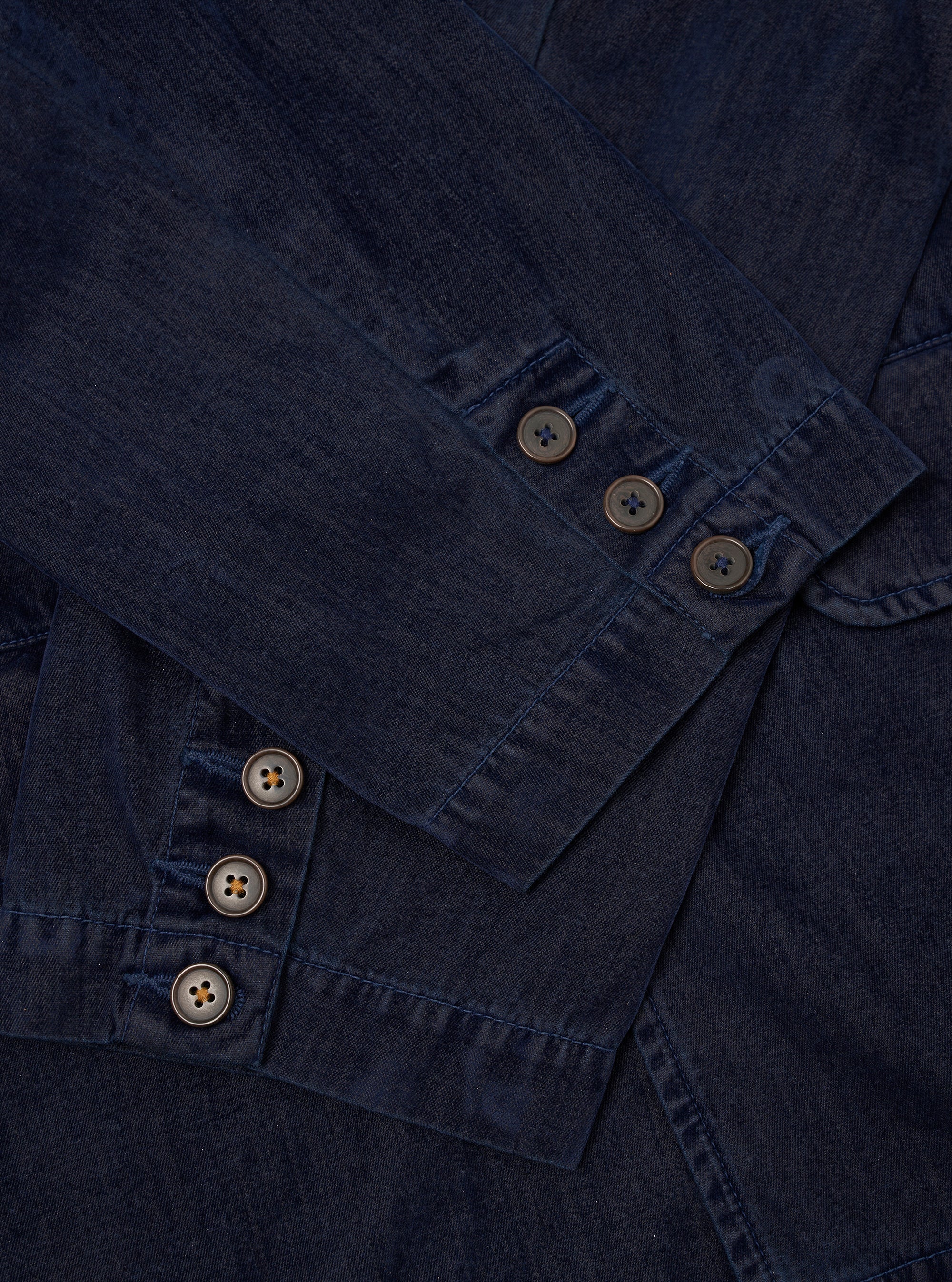 Navy Flock Chambray Warmus Jacket