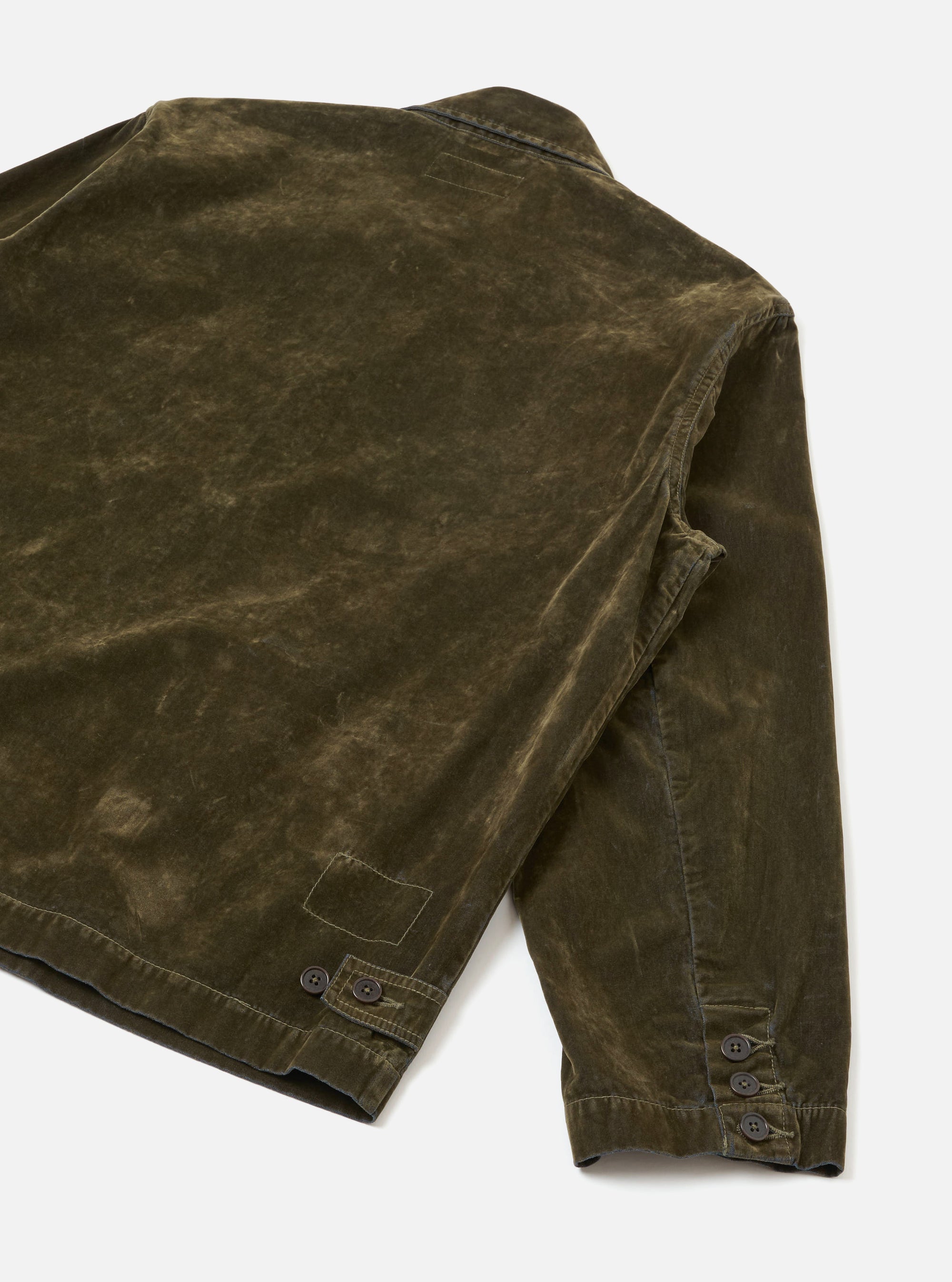 Olive Flock Chambray Warmus Jacket