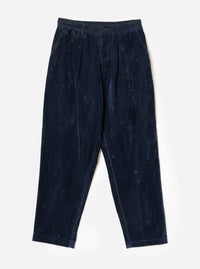 Navy Flock Chambray Pleated Track Pant