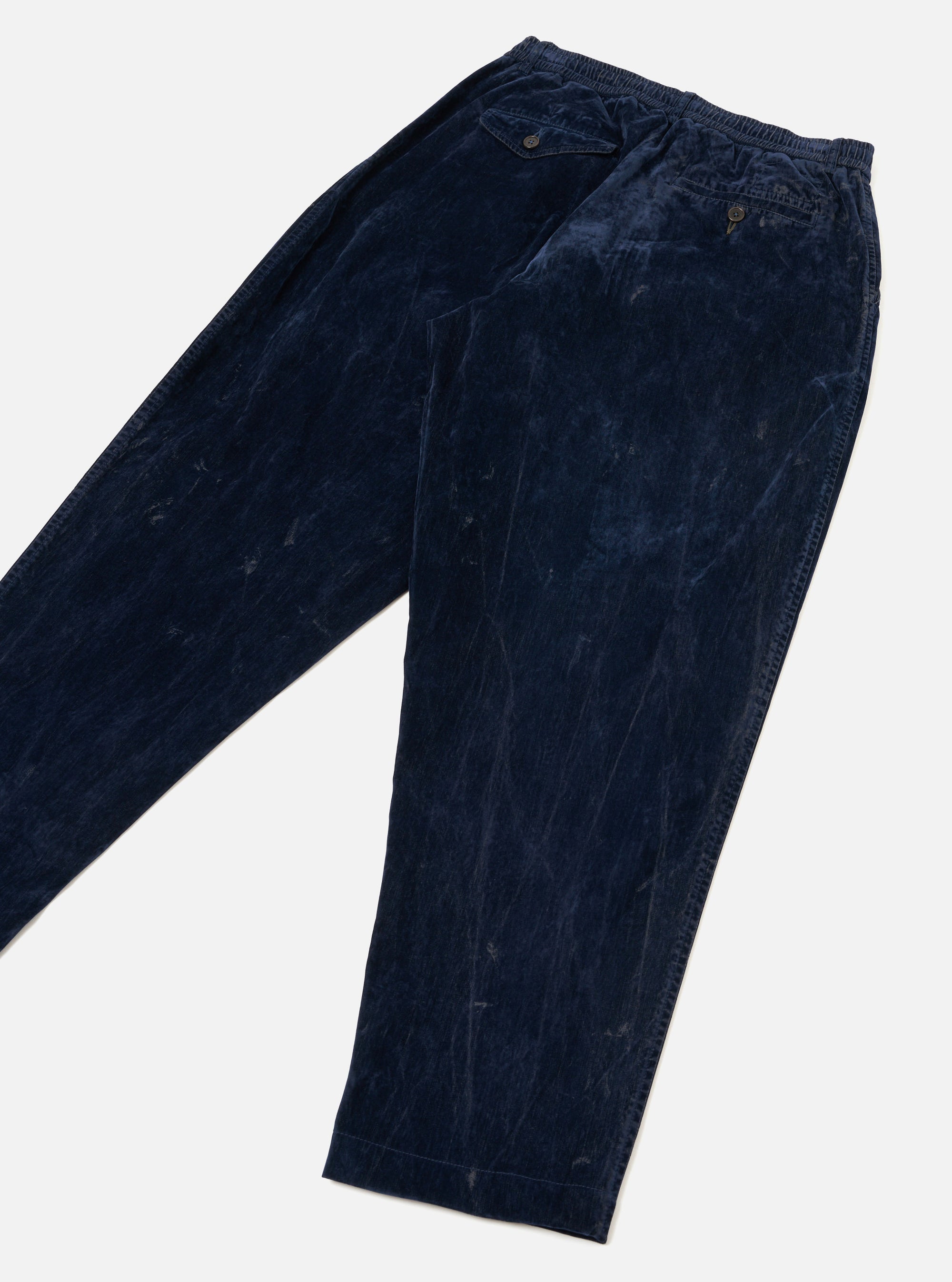 Navy Flock Chambray Pleated Track Pant