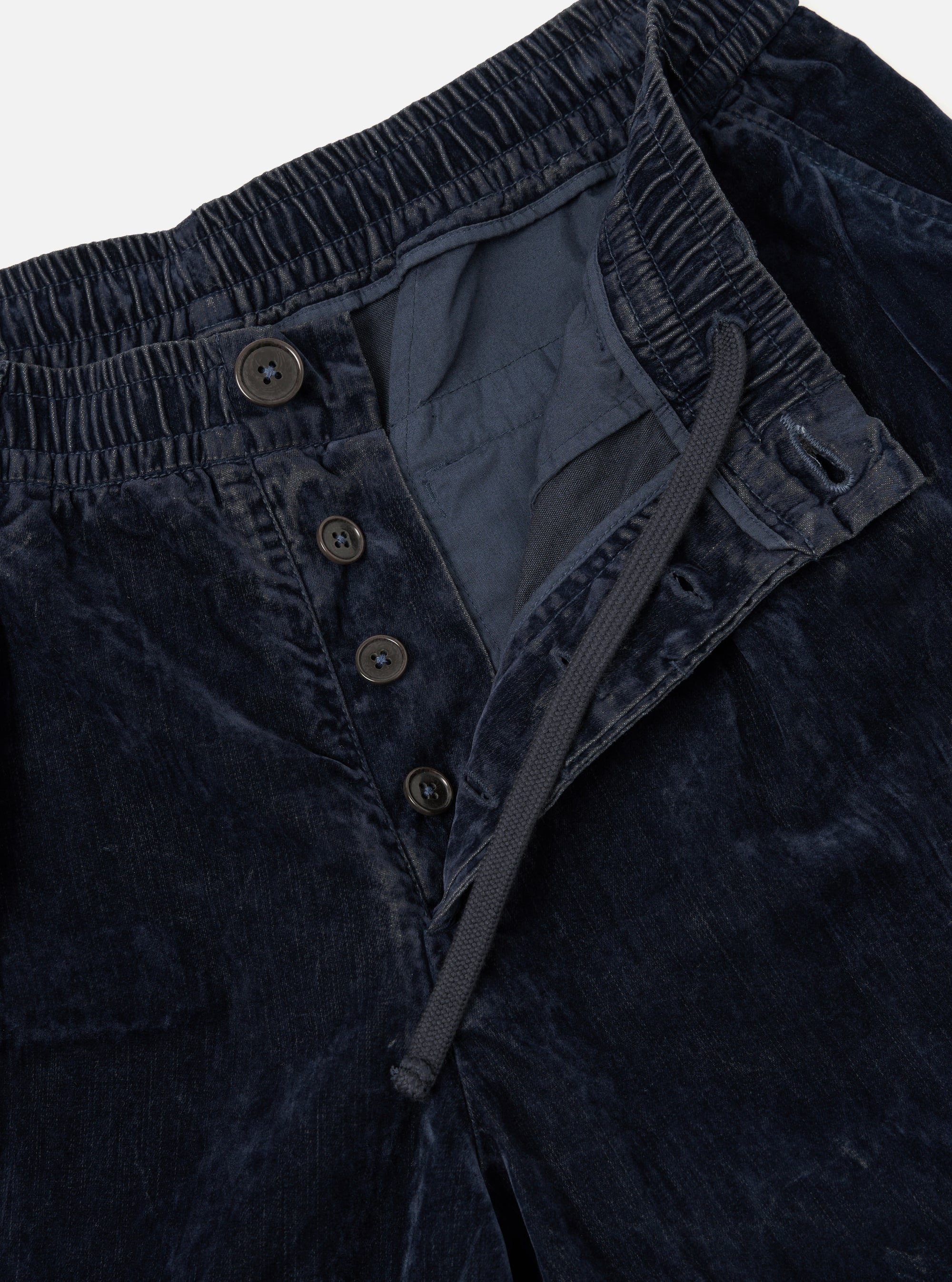 Navy Flock Chambray Pleated Track Pant