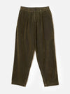 Olive Flock Chambray Pleated Track Pant