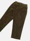 Olive Flock Chambray Pleated Track Pant