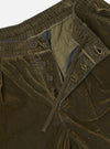 Olive Flock Chambray Pleated Track Pant