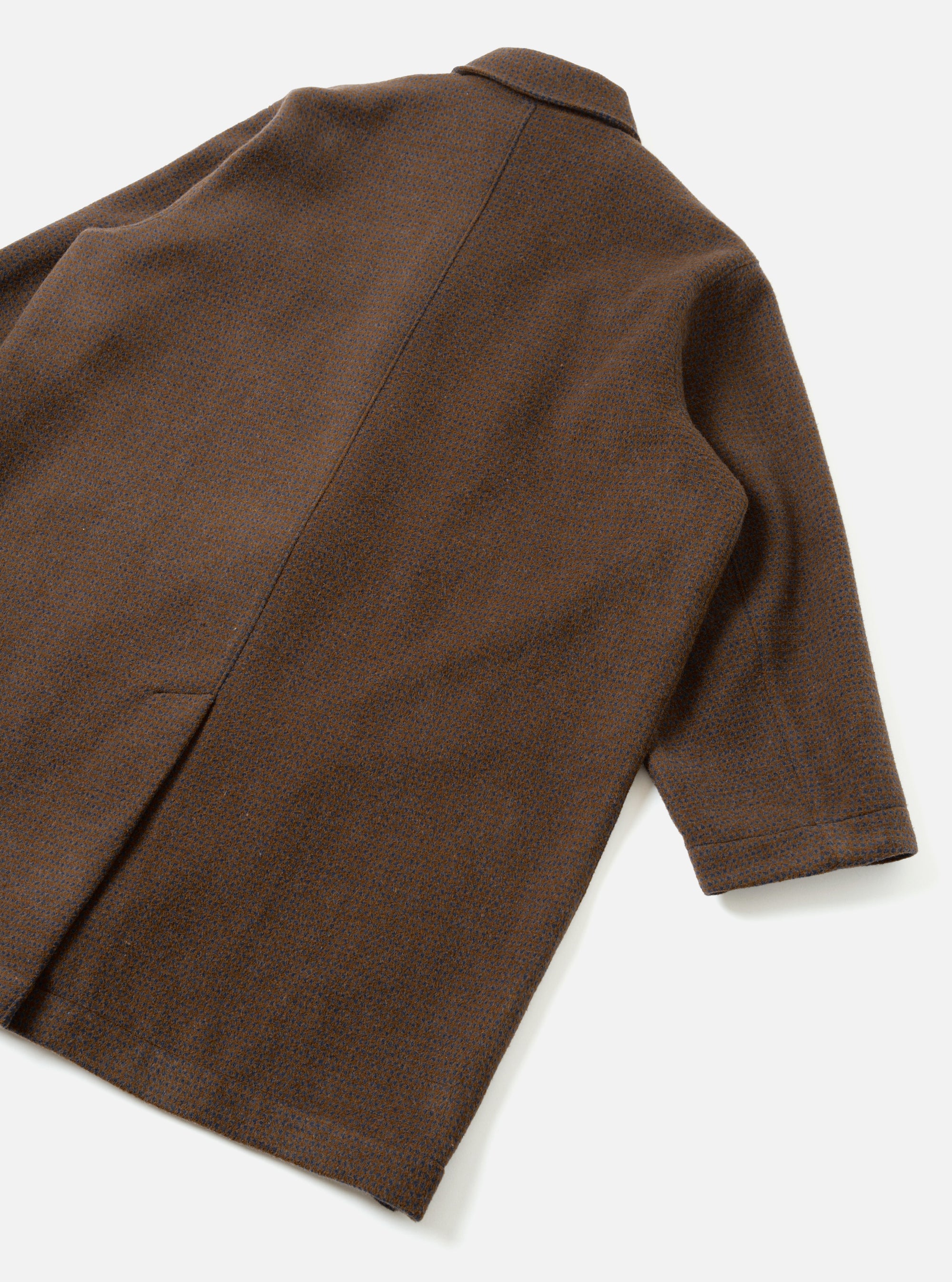 Navy/Brown Wool Tweed Mix Stan Coat