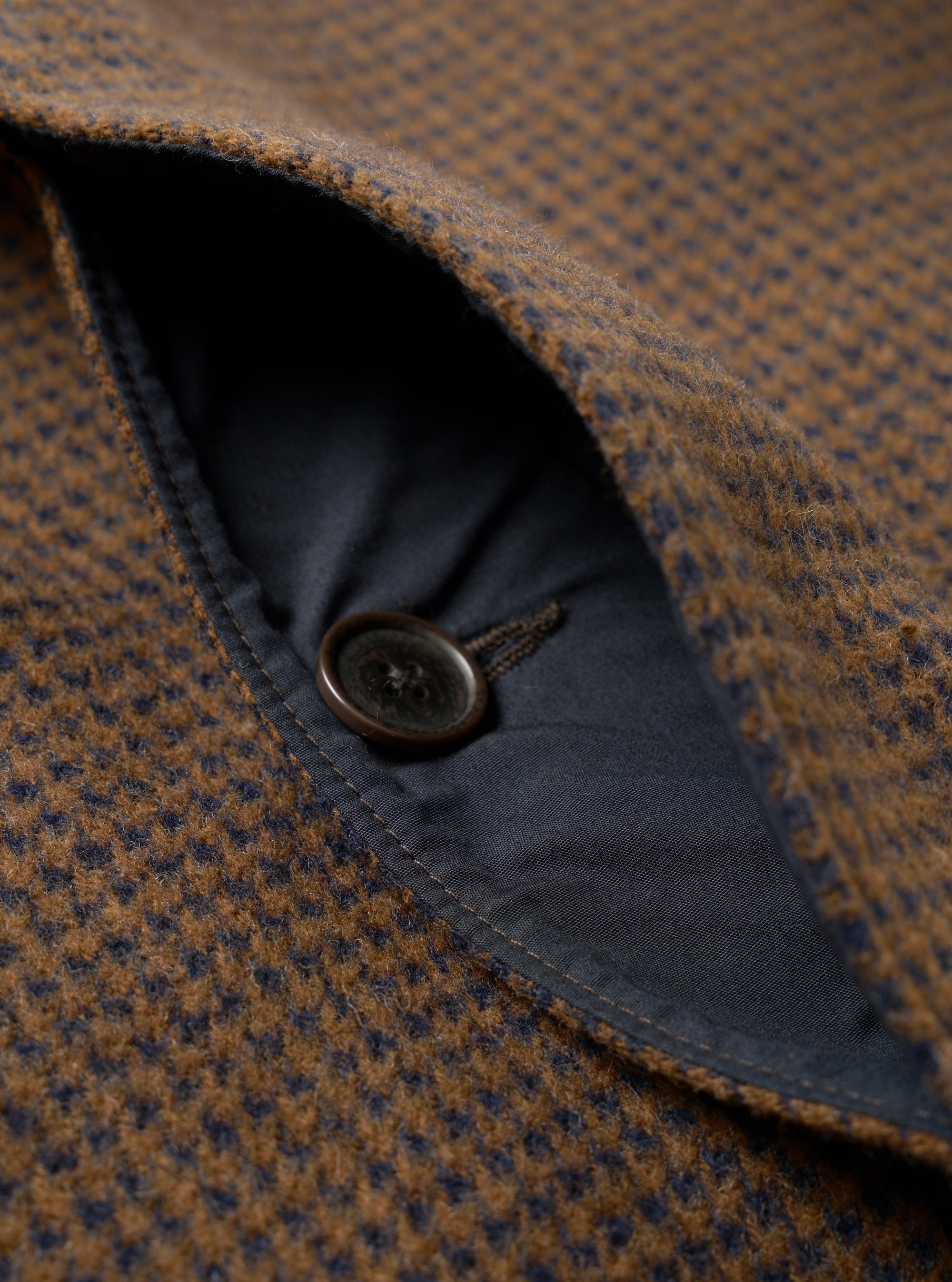 Navy/Brown Wool Tweed Mix Stan Coat