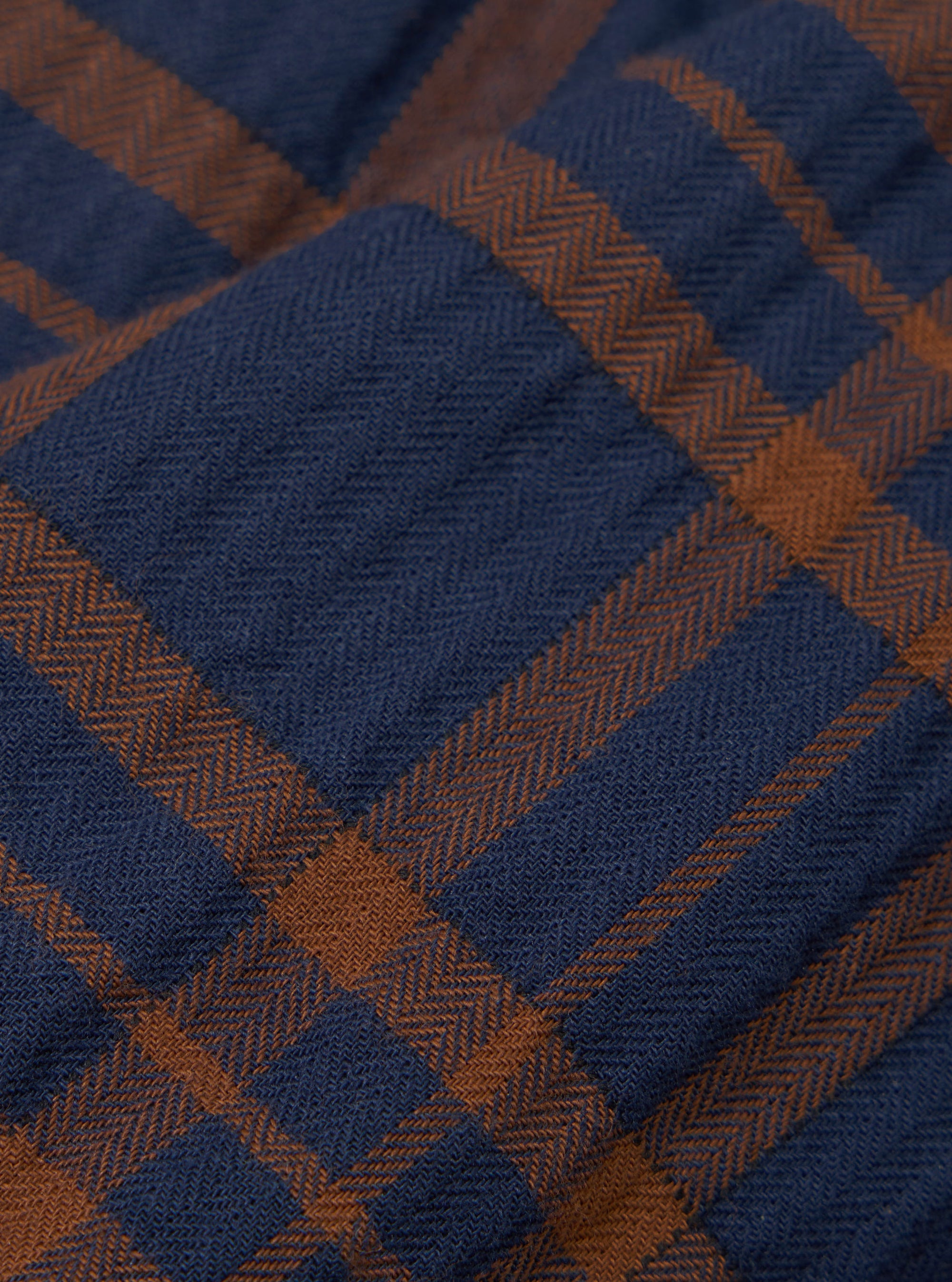 Navy/Brown Young Check Zip Shirt