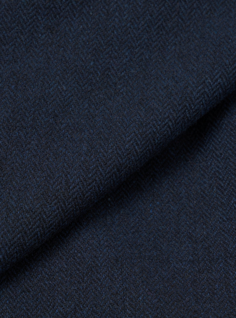 Navy Wool Herringbone Ives Jacket