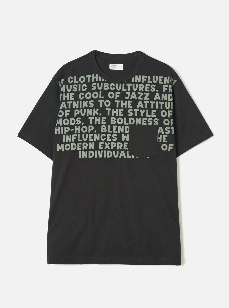 Black Single Jersey Jazz Cool Of Jazz Core Pocket Tee