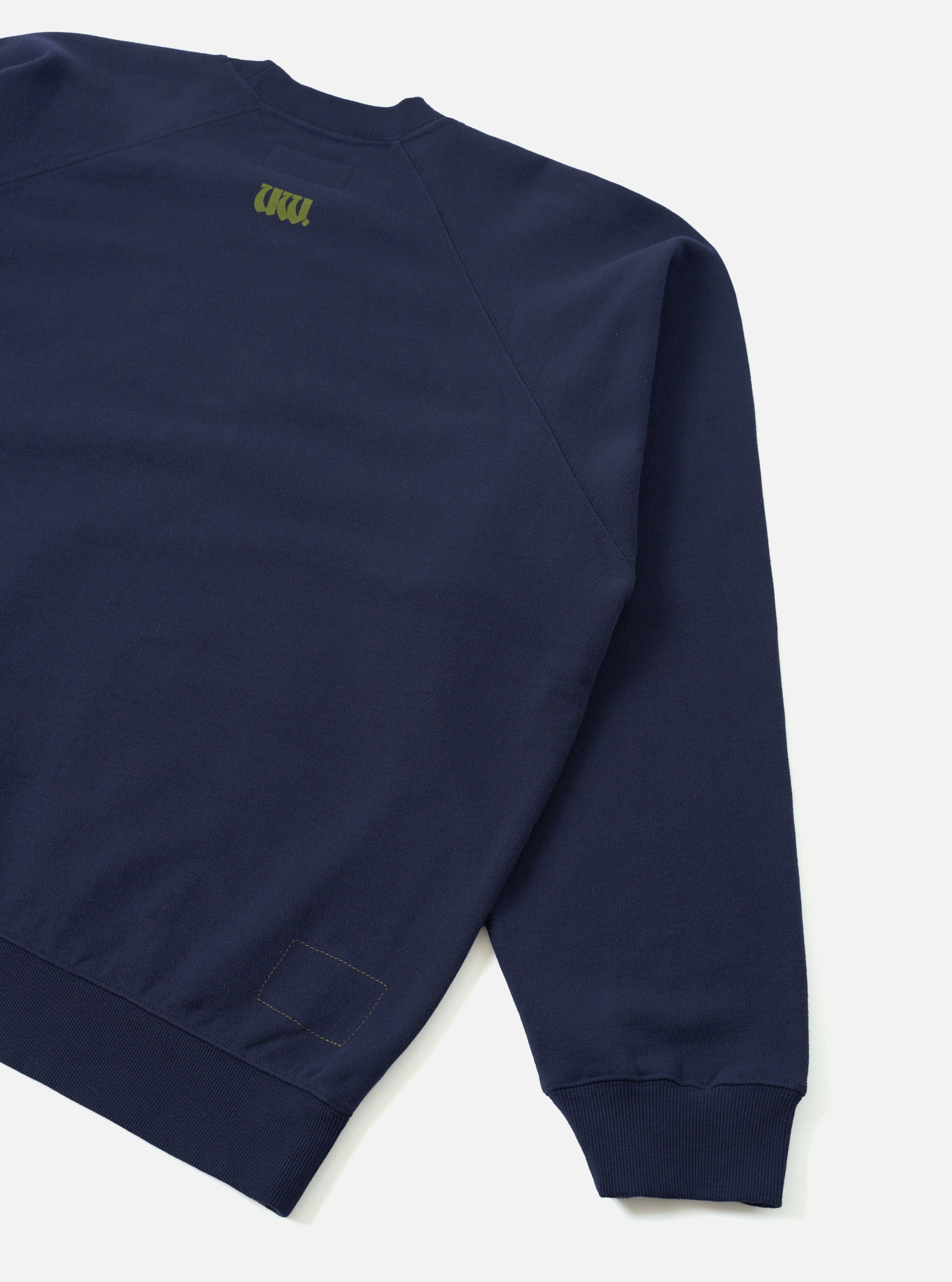 Navy Brush Back Sweat UW UW Print Raglan Sweatshirt