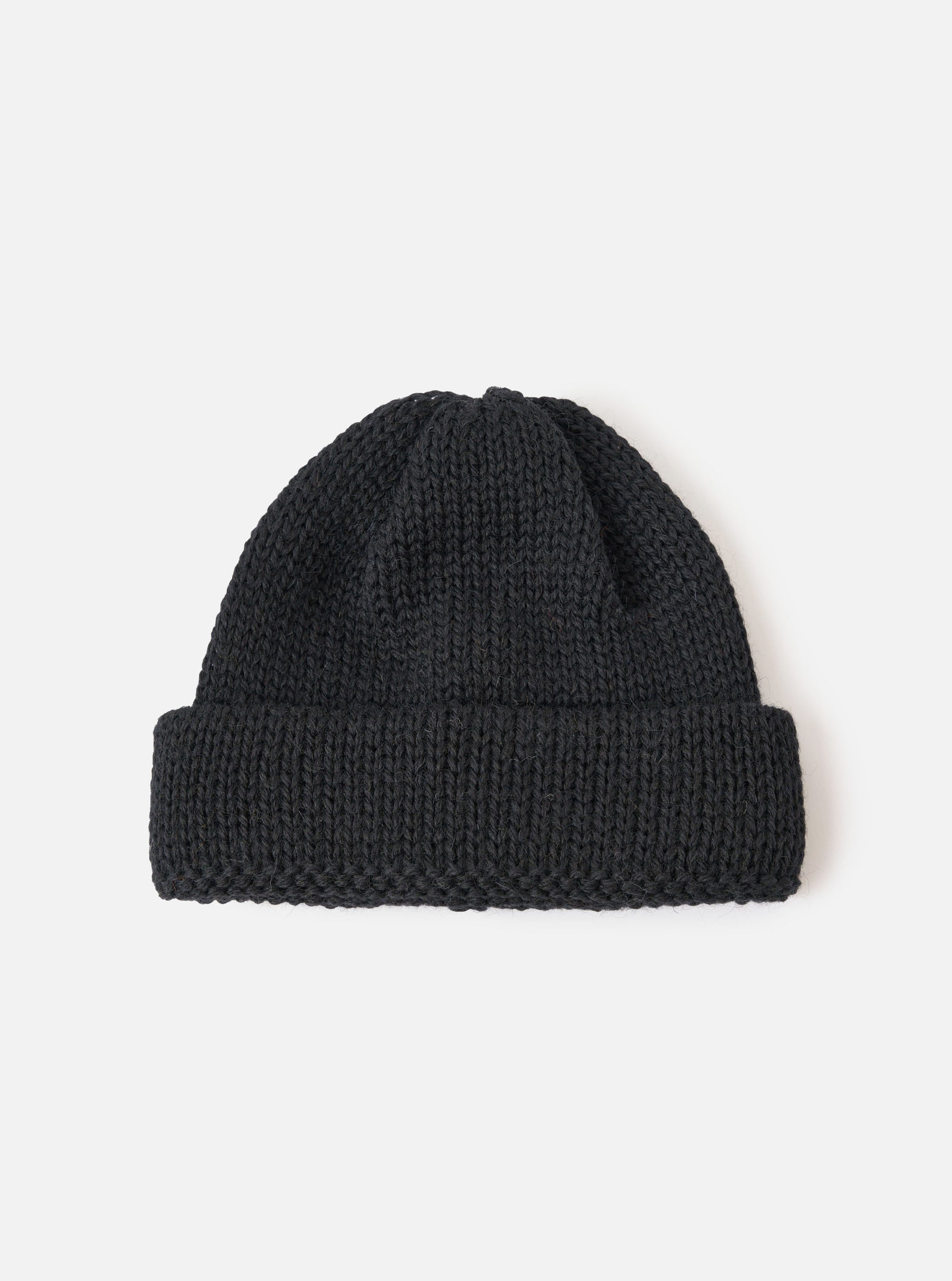Black British Wool Short Watch Cap