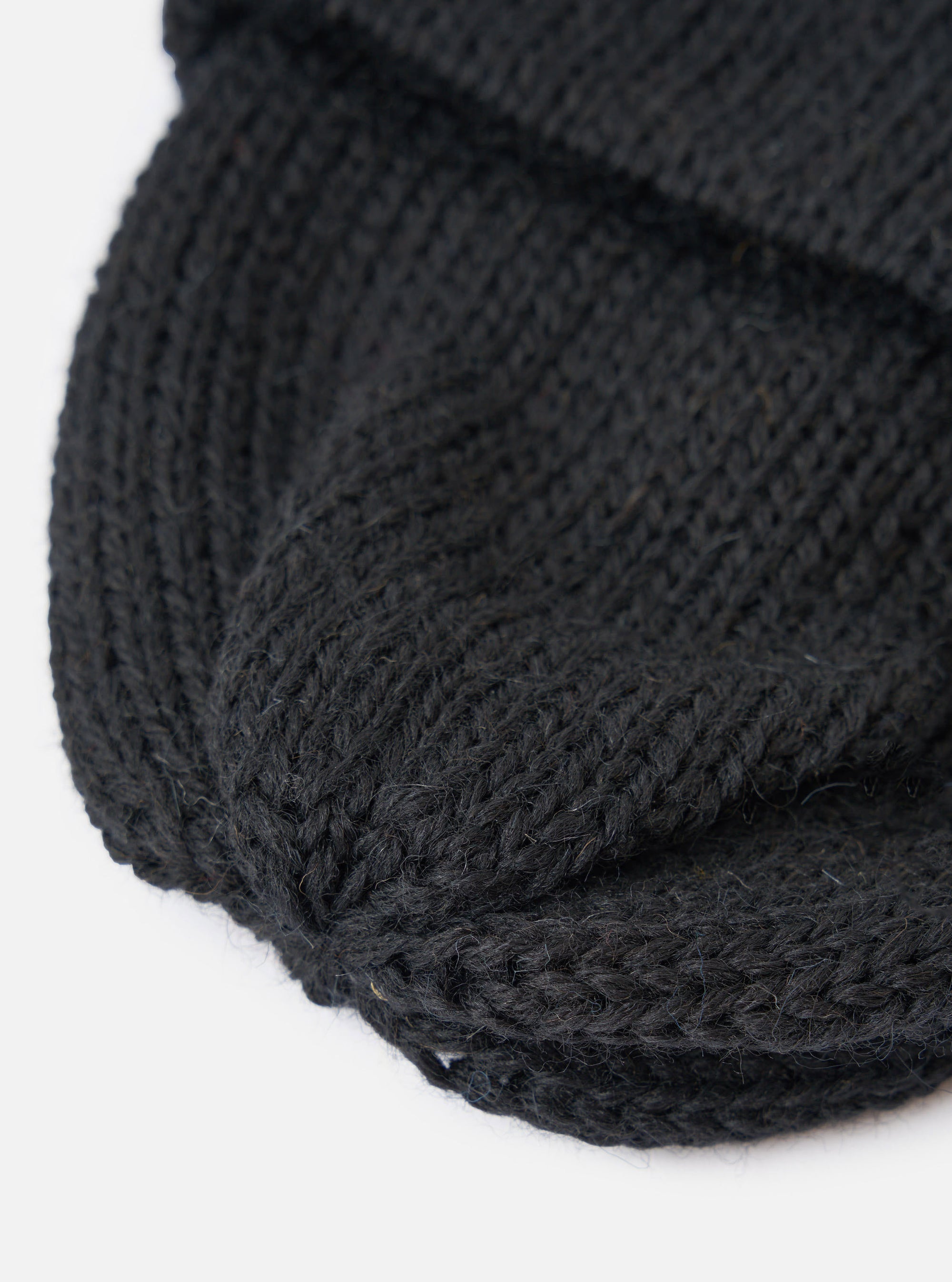 Black British Wool Short Watch Cap