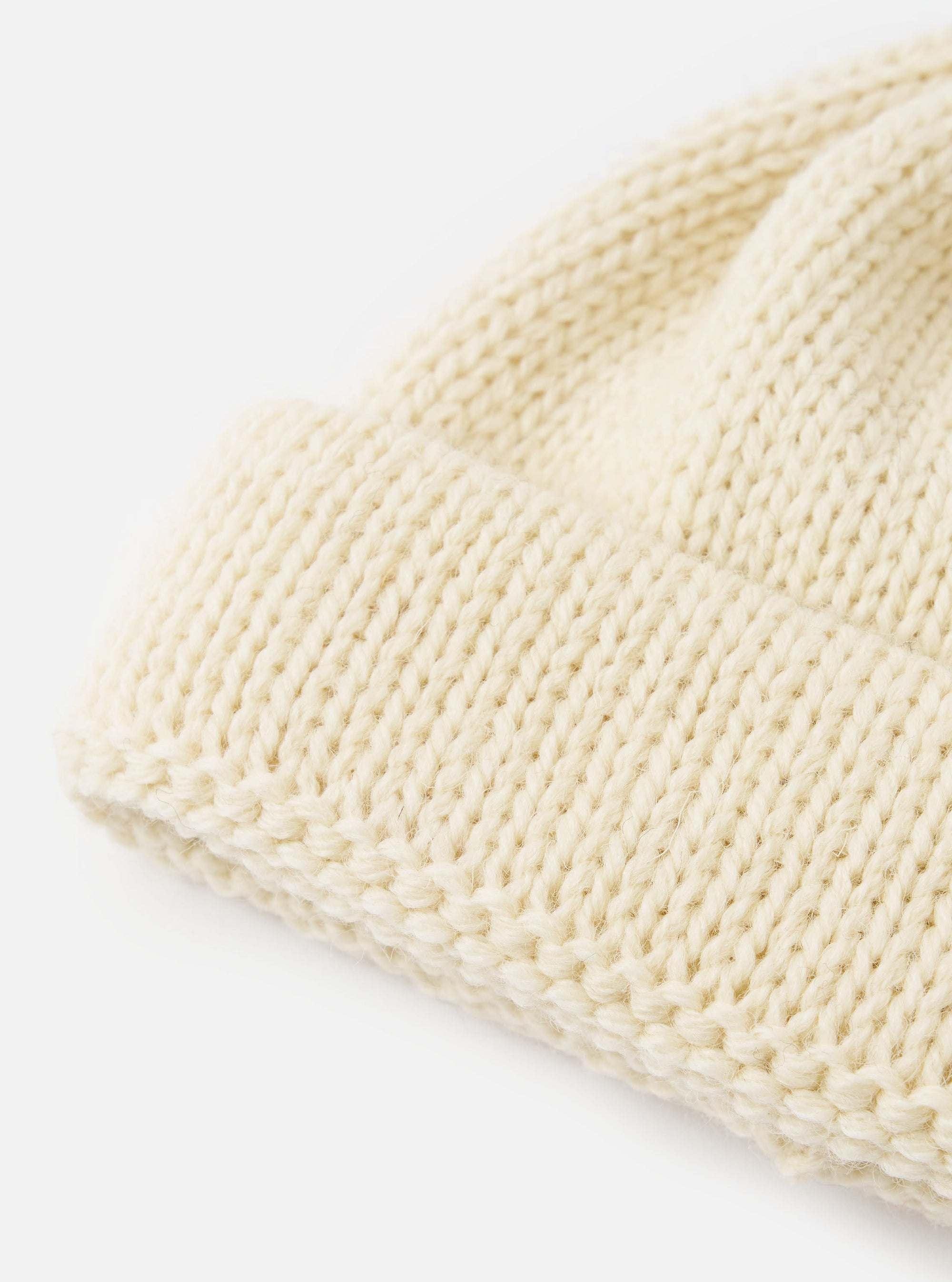 Ecru British Wool Short Watch Cap