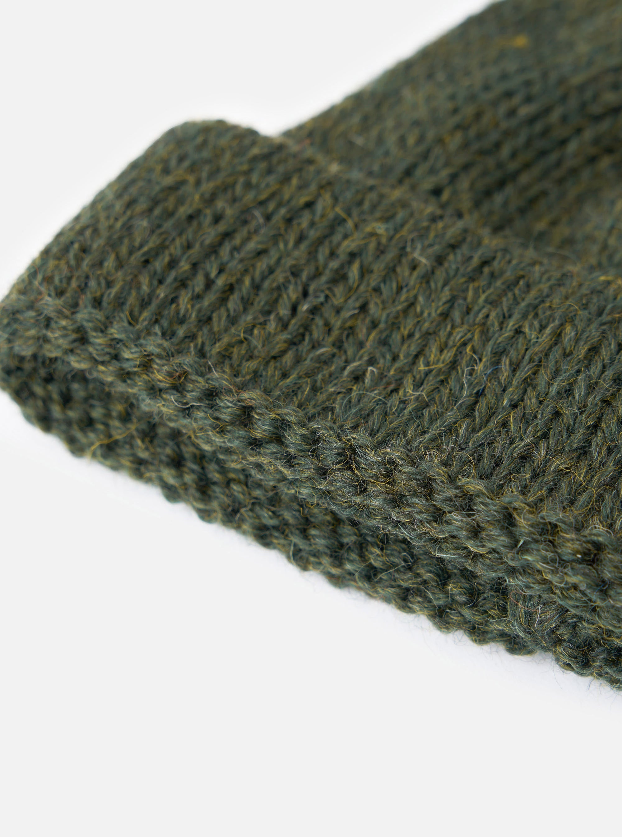 Olive British Wool Short Watch Cap