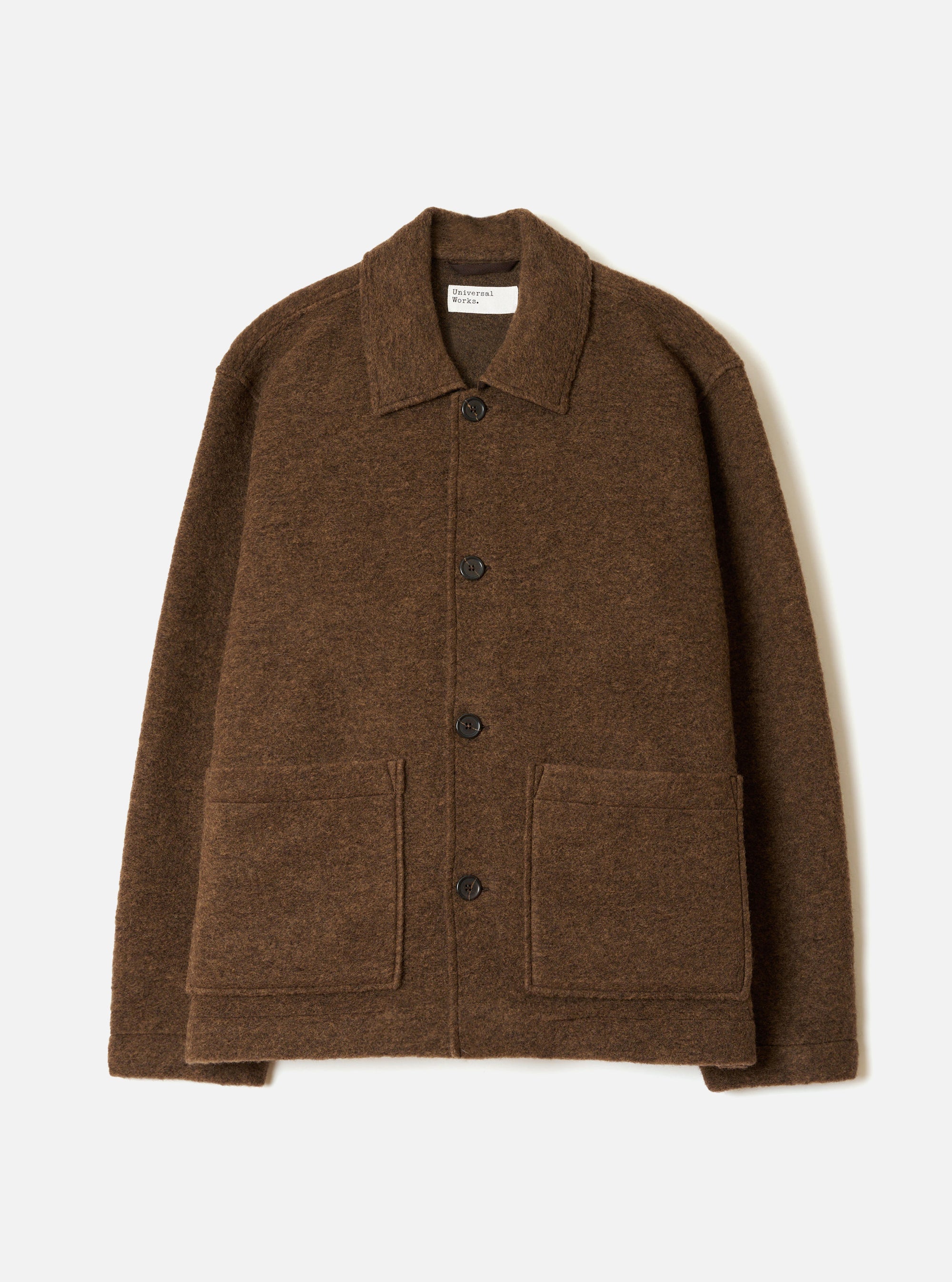 Brown Marl Wool Fleece Rams Jacket