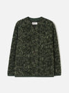 Front view of the Olive Snug Fleece Cardigan on a plain studio background. The fleece cardigan features a curved V-neck collar, five-button placket, one chest pocket, and two lower patch pockets.