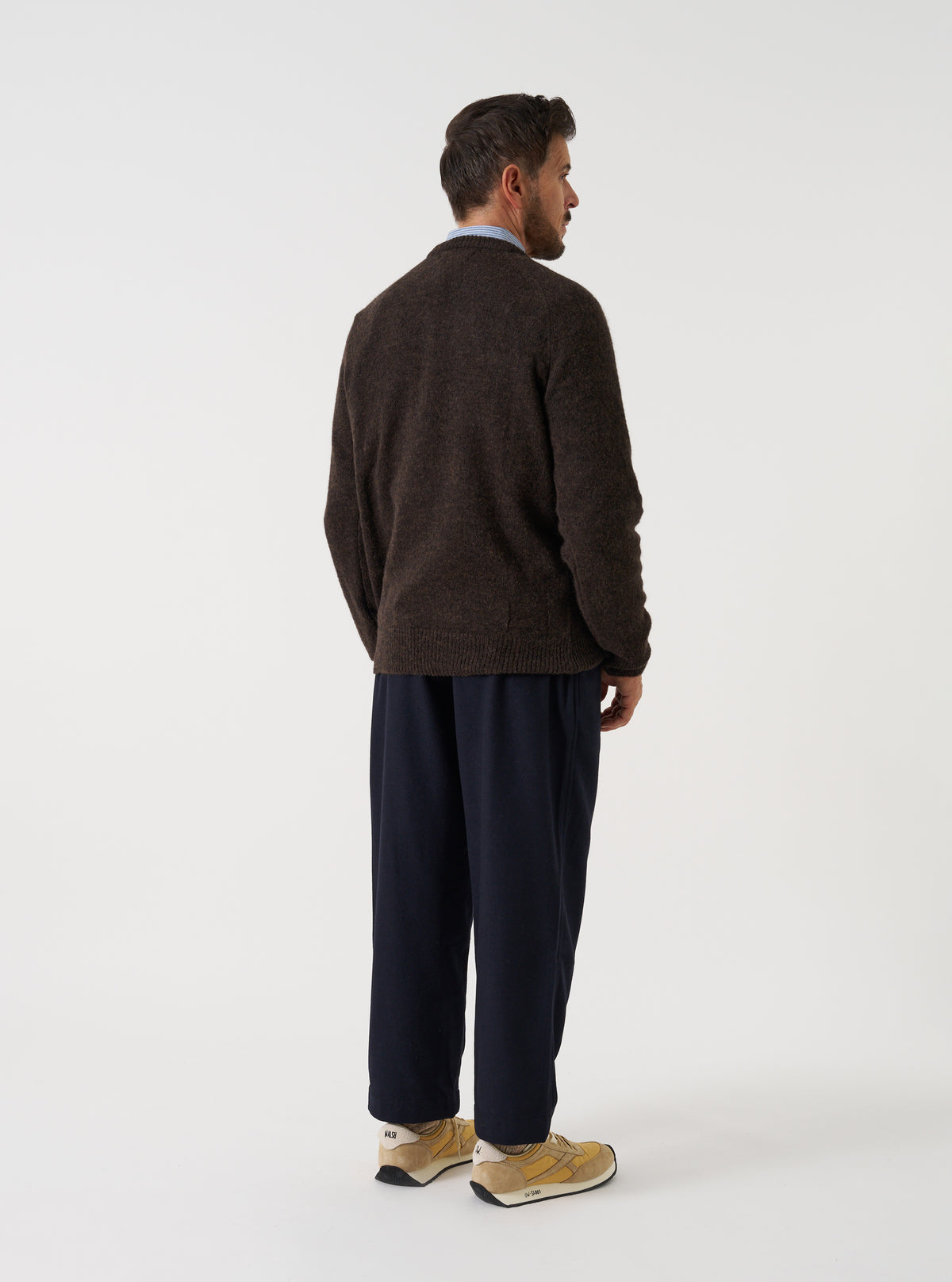 Brown Alpaca Knit Lyon Crew