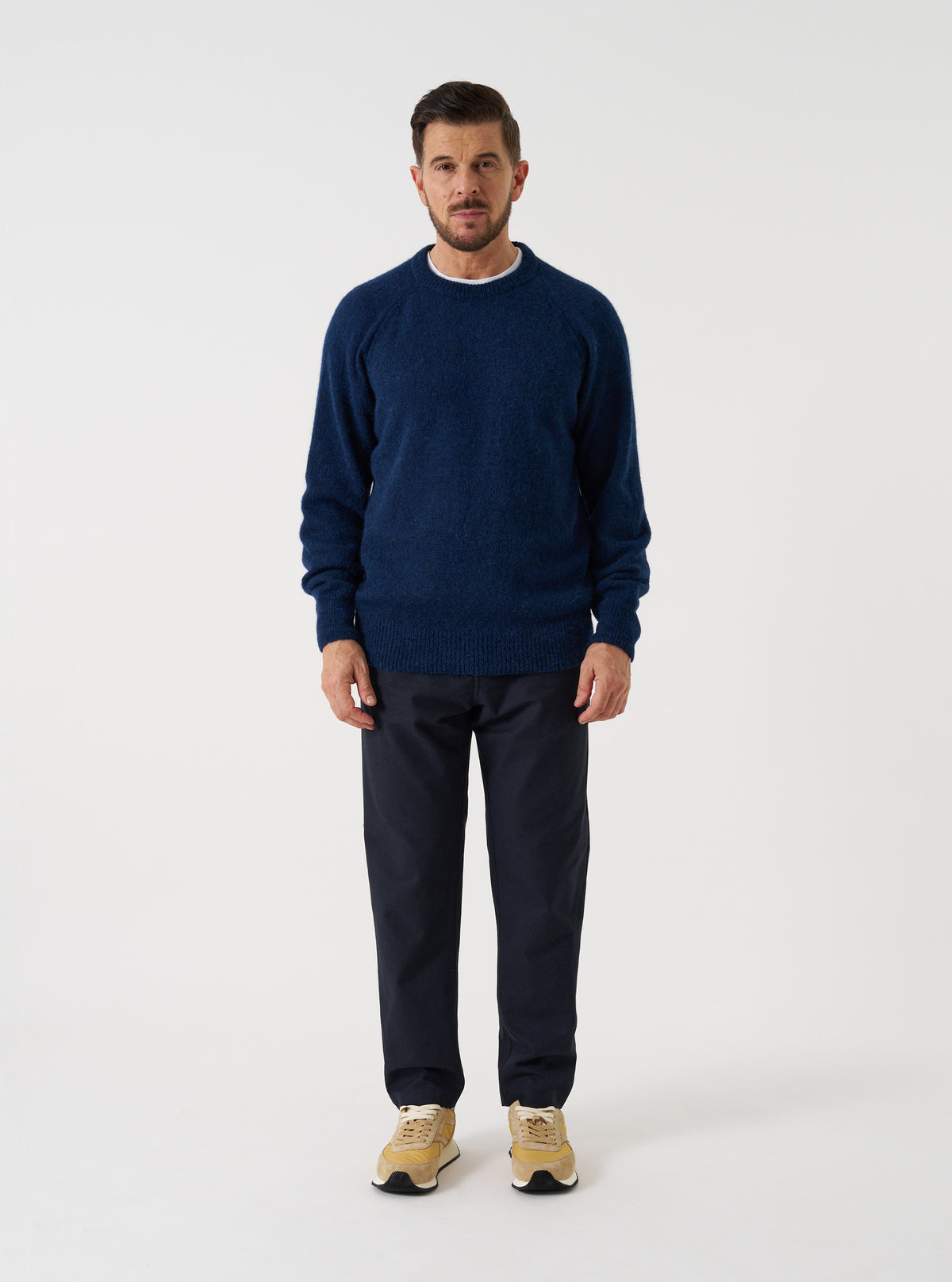 Navy Alpaca Knit Lyon Crew