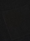 A close-up angle of the Black Eco Wool Zip Cardigan against a plain white studio background. The image highlights the fine ribbed knit cuffs, hemline stitching, and rich black eco wool yarn texture of the long-sleeved garment.