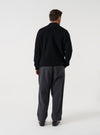 Black Eco Wool Zip Cardigan